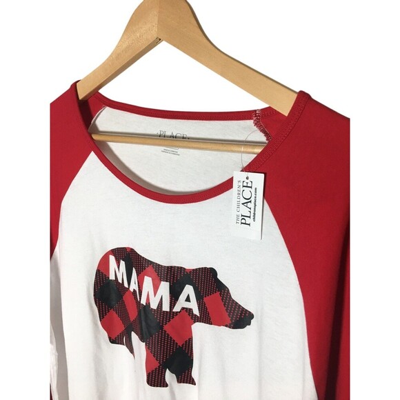 Place Pajama Set Women's Size 3XL Red Plaid Mama Bear Long Sleeve Fleece - Picture 5 of 9